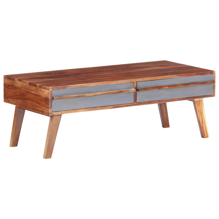 Couchtisch Grau 110X50X40 Cm Massivholz