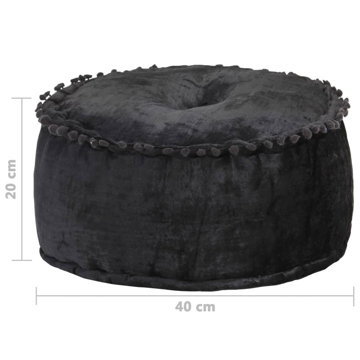 Pouf Rund Samt 40×20 Cm Anthrazit