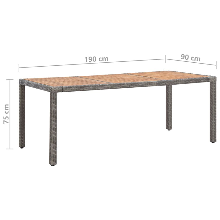 Gartentisch Poly Rattan Und Akazie Massivholz