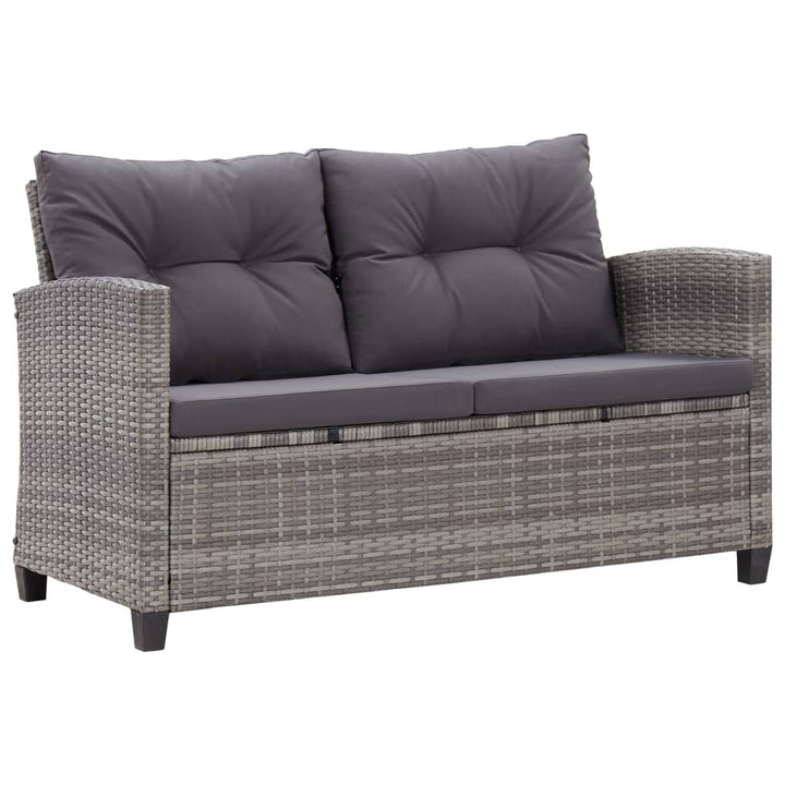 2-Sitzer-Gartensofa Mit Kissen 124 Cm Poly Rattan