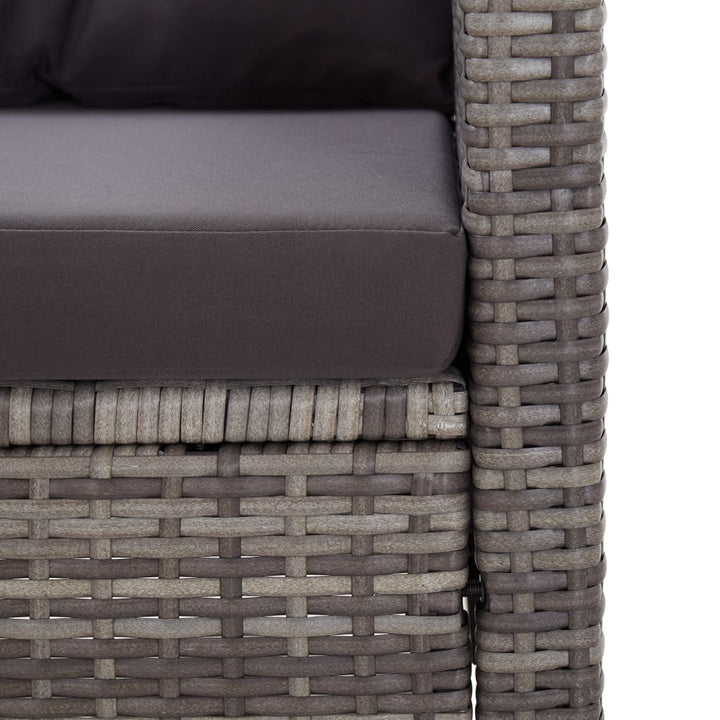 2-Sitzer-Gartensofa Mit Kissen 124 Cm Poly Rattan