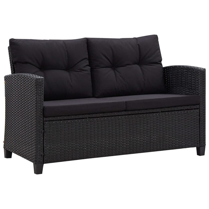 2-Sitzer-Gartensofa Mit Kissen 124 Cm Poly Rattan