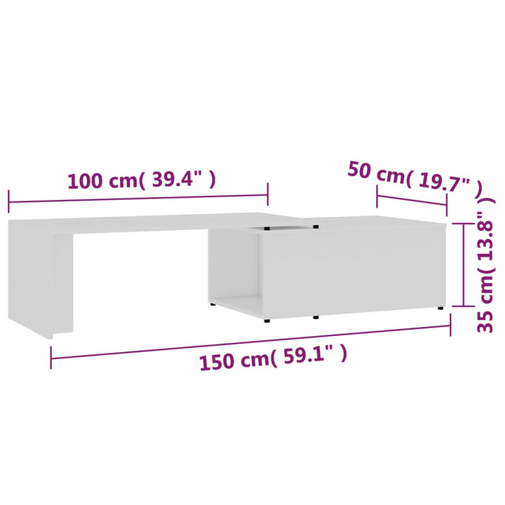 Couchtisch 150X50X35 Cm Holzwerkstoff