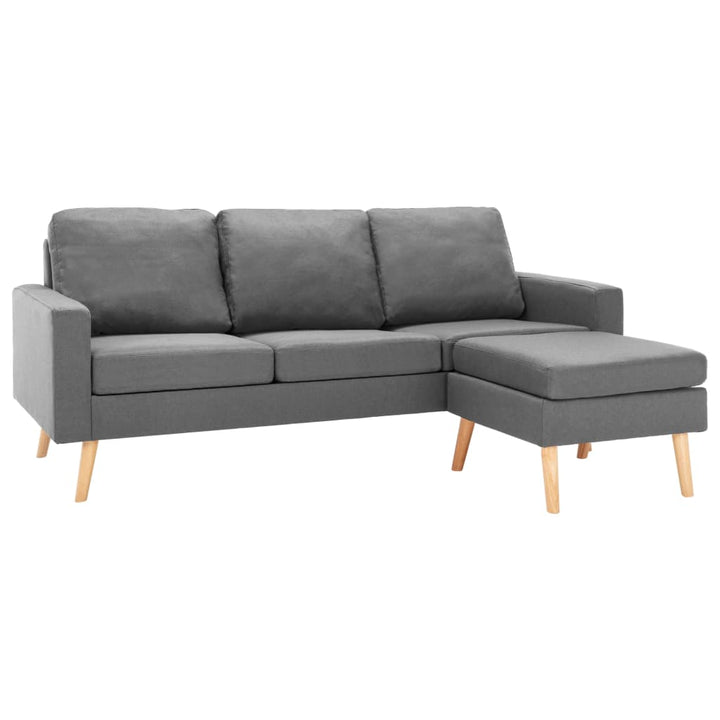 3-Sitzer-Sofa Mit Hocker Stoff