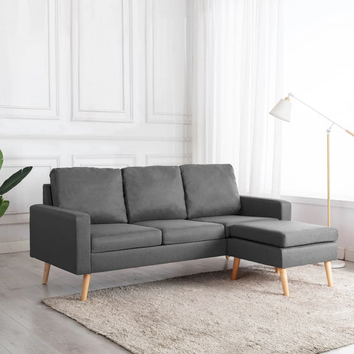 3-Sitzer-Sofa Mit Hocker Stoff