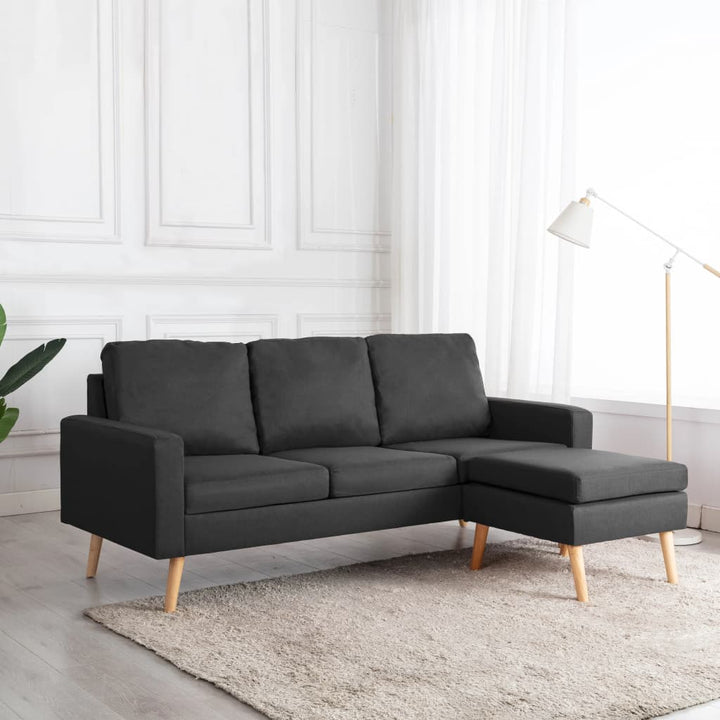 3-Sitzer-Sofa Mit Hocker Stoff