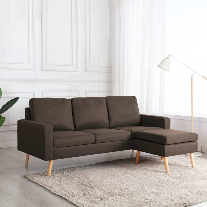 3-Sitzer-Sofa Mit Hocker Stoff