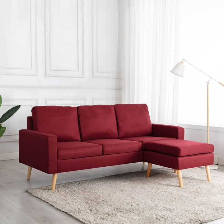 3-Sitzer-Sofa Mit Hocker Stoff