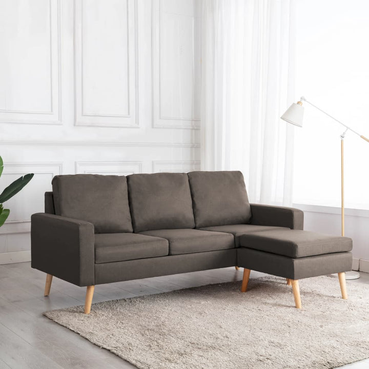 3-Sitzer-Sofa Mit Hocker Stoff