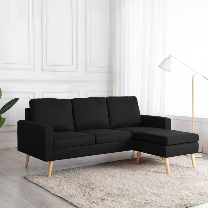 3-Sitzer-Sofa Mit Hocker Stoff