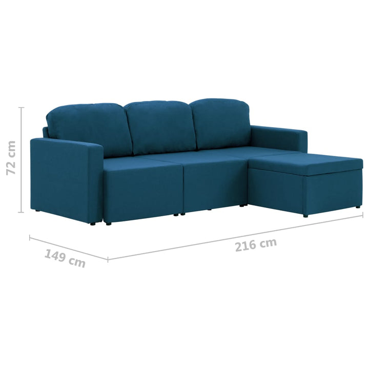 Modulares 3-Sitzer-Schlafsofa Stoff