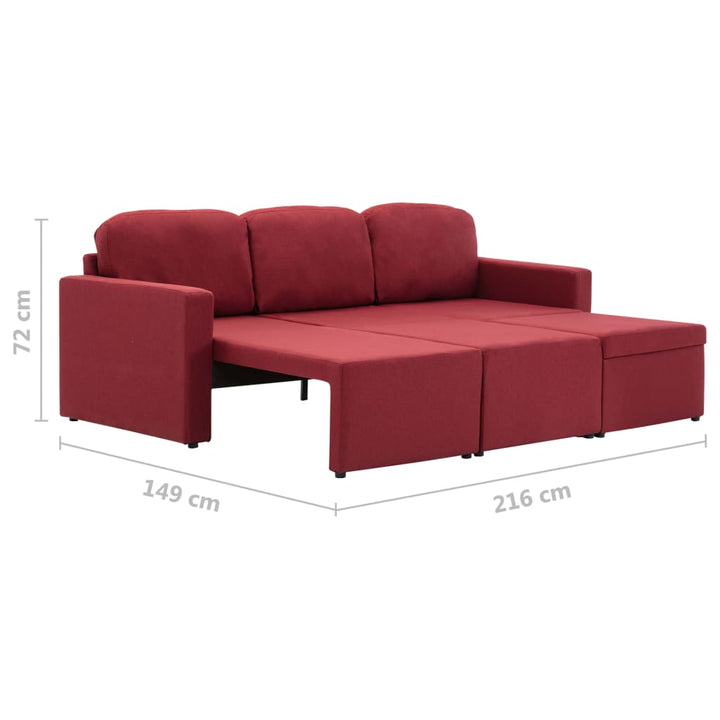 Modulares 3-Sitzer-Schlafsofa Stoff