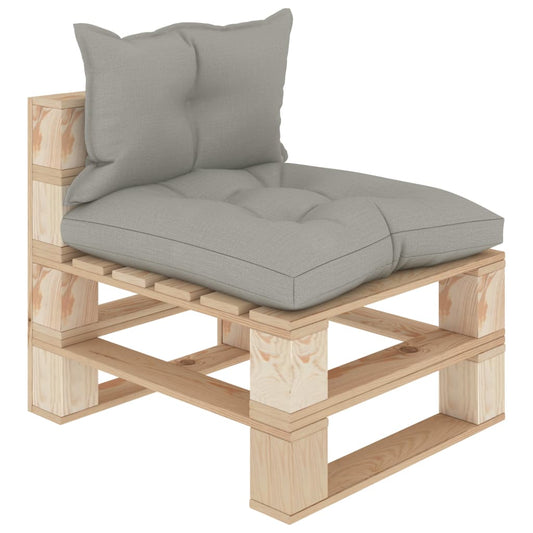 Garten-Paletten-Mittelsofa Mit Kissen In Holz