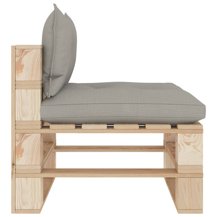 Garten-Paletten-Mittelsofa Mit Kissen In Holz