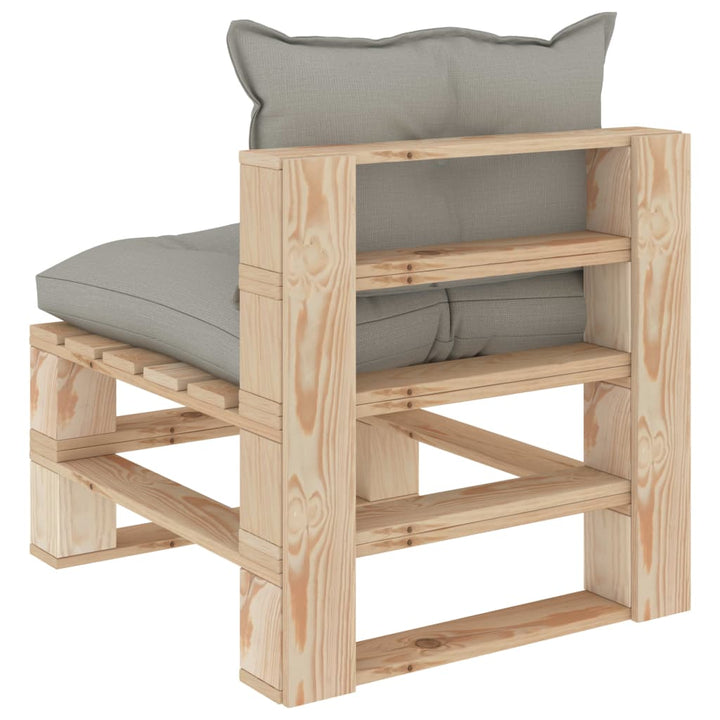 Garten-Paletten-Mittelsofa Mit Kissen In Holz