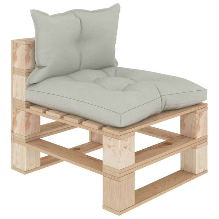 Garten-Paletten-Mittelsofa Mit Kissen In Holz