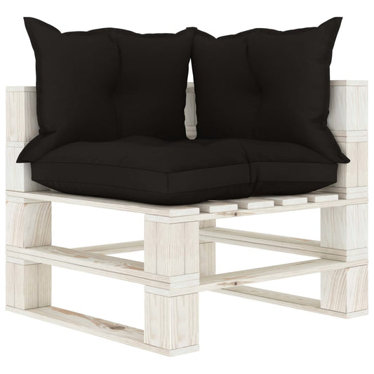 Garten-Paletten-Ecksofa Mit Kissen In Holz