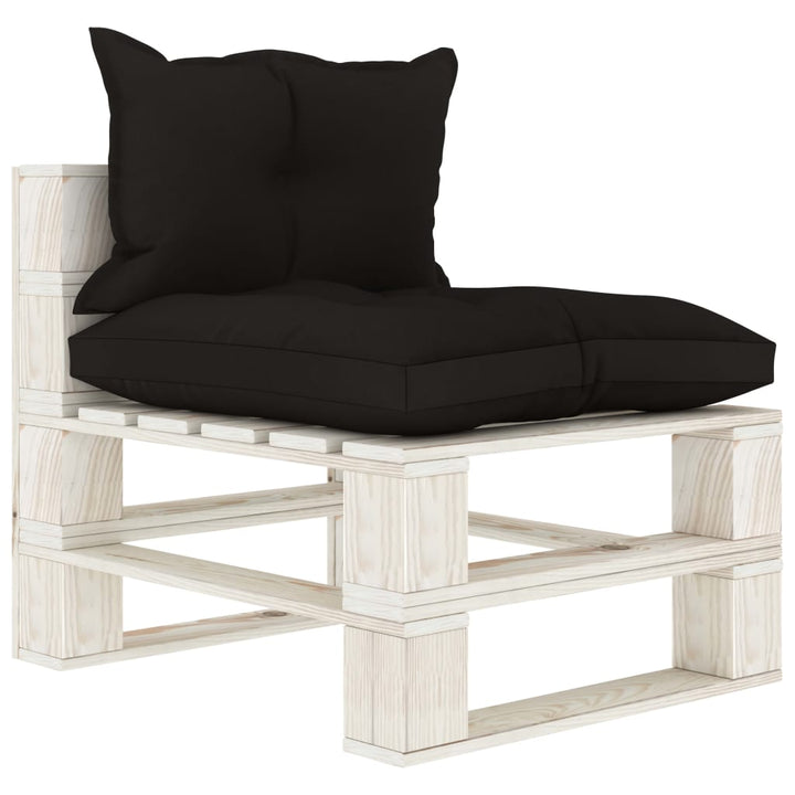 Garten-Paletten-Mittelsofa Mit Kissen In Holz