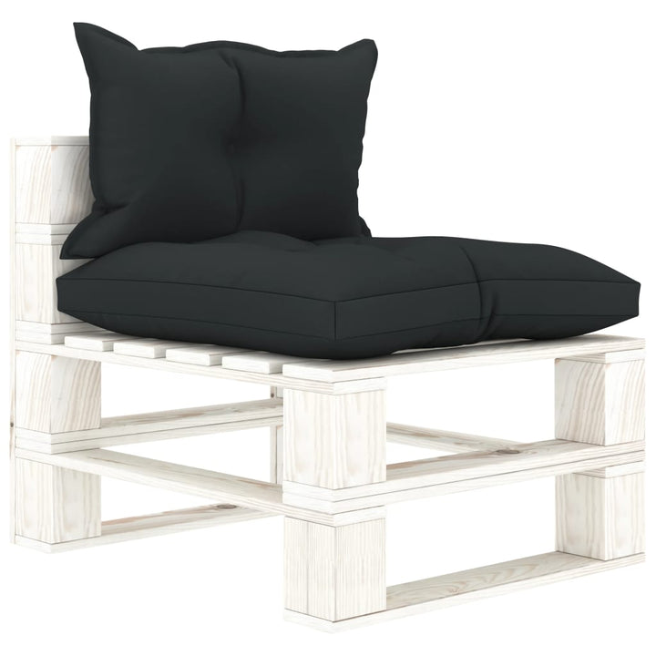 Garten-Paletten-Mittelsofa Mit Kissen In Holz