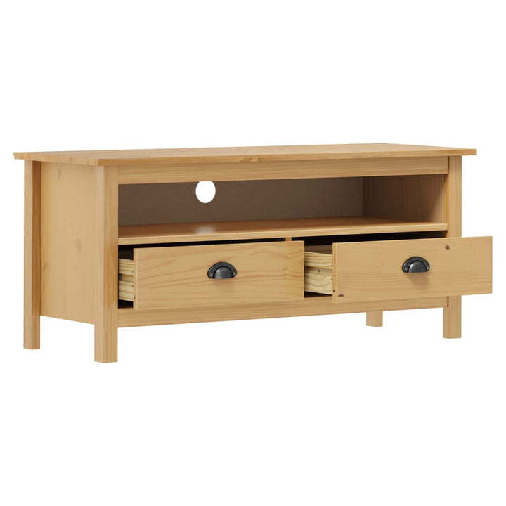 Tv-Schrank Hill Honig 110X40X47 Cm Massivholz Kiefer