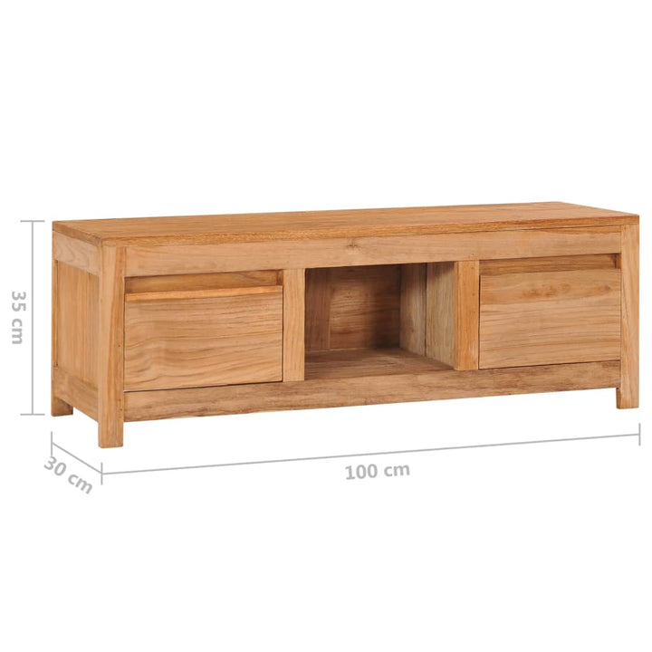 Tv-Schrank 100×30×35 Cm Massivholz Teak