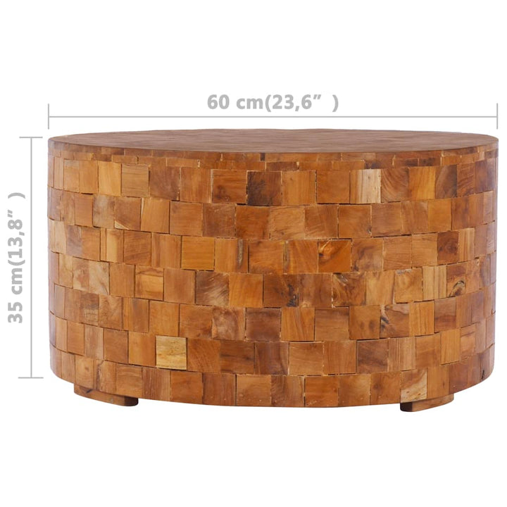 Couchtisch 60X60X35 Cm Teak Massivholz