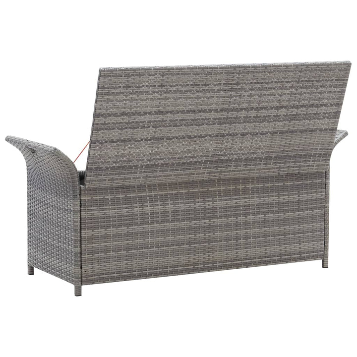 Sitzbank Mit Stauraum Und Kissen 138 Cm Poly Rattan Grau