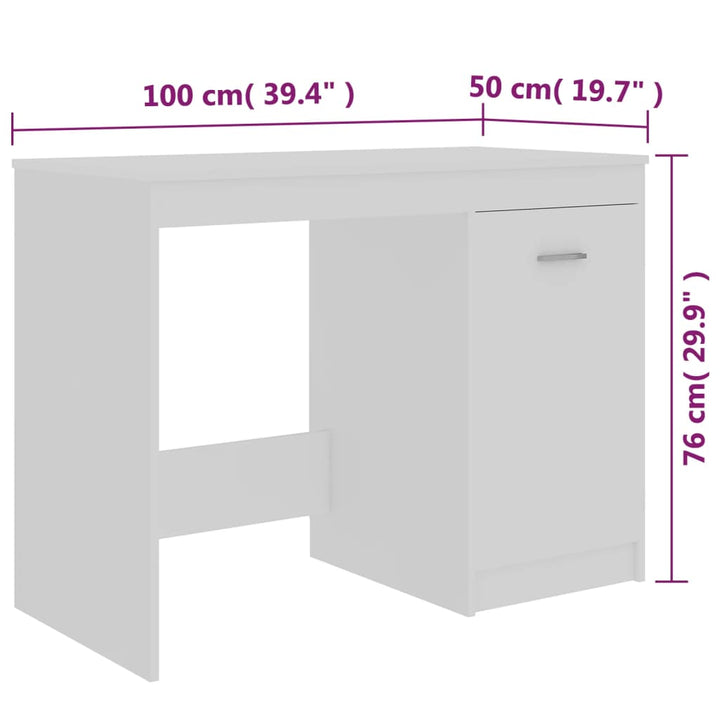 Schreibtisch 100×50×76 Cm Holzwerkstoff