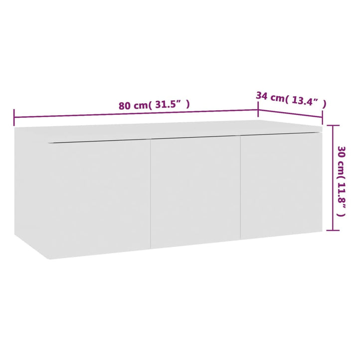 Tv-Schrank 80X34X30 Cm Holzwerkstoff