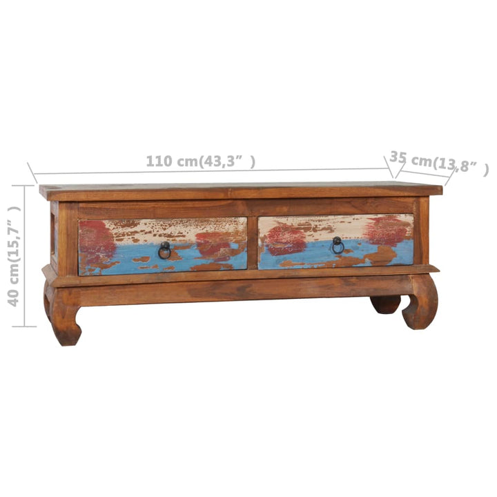 Tv-Schrank 110X35X40 Cm Teak Altholz