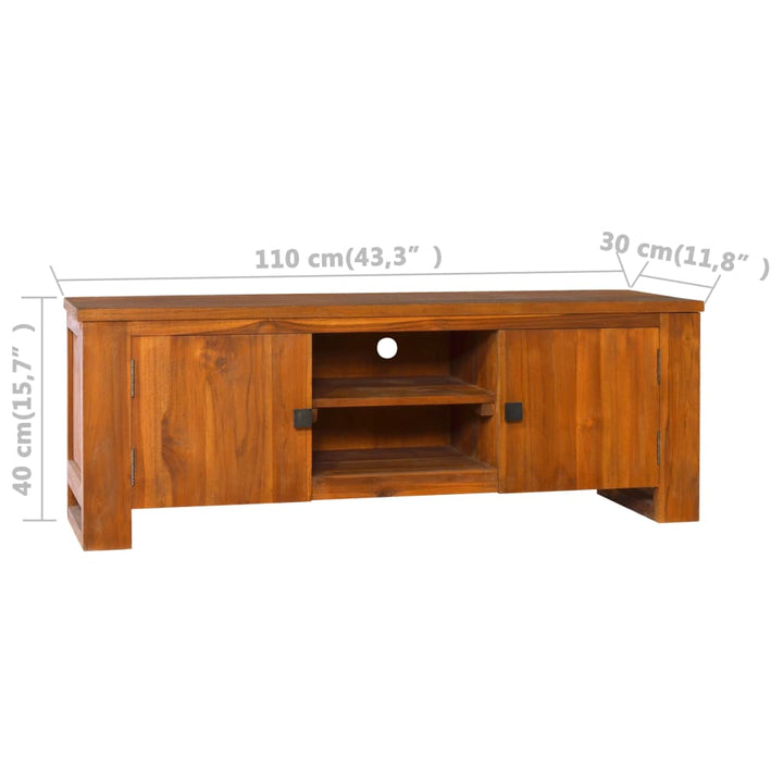 Tv-Schrank 110X30X40 Cm Teak Massivholz