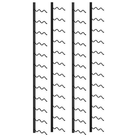 Wand-Weinregale Für 48 Flaschen 2 Stk. Eisen Schwarz