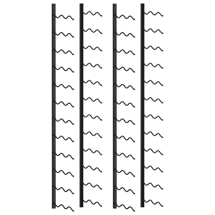 Wand-Weinregale Für 48 Flaschen 2 Stk. Eisen Schwarz