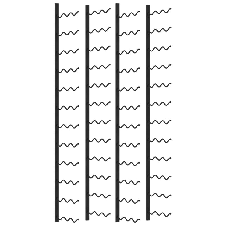 Wand-Weinregale Für 48 Flaschen 2 Stk. Eisen Schwarz