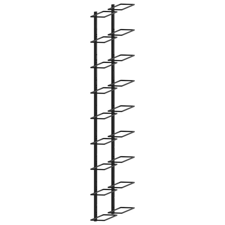 Wand-Weinregale Für 18 Flaschen 2 Stk. Eisen Schwarz