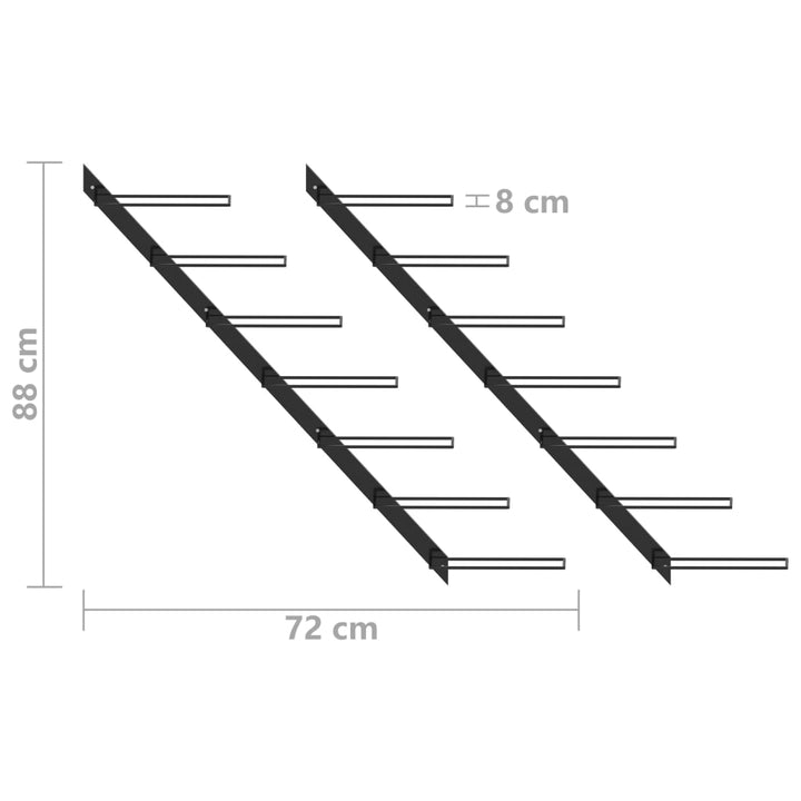 Wand-Weinregale Für 14 Flaschen 2 Stk. Metall