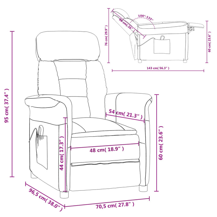 Massagesessel Wildleder-Optik