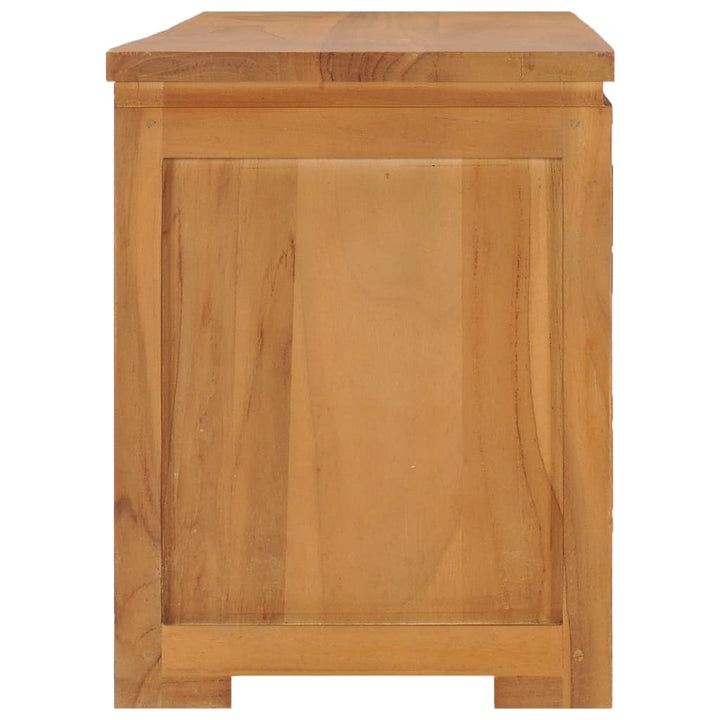 Tv-Schrank 110 X 30 X 40 Cm Teak Massivholz Schwarz