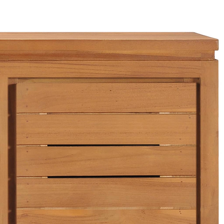 Tv-Schrank 110 X 30 X 40 Cm Teak Massivholz Schwarz