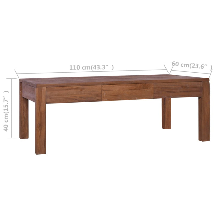 Couchtisch 110X60X40 Cm Teak Massivholz