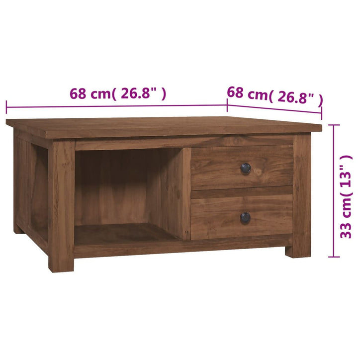 Couchtisch 68X68X33 Cm Teak Massivholz