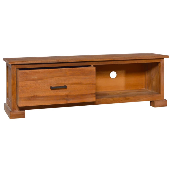 Tv-Schrank 112X30X37 Cm Massivholz Teak