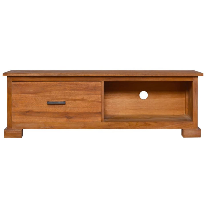 Tv-Schrank 112X30X37 Cm Massivholz Teak