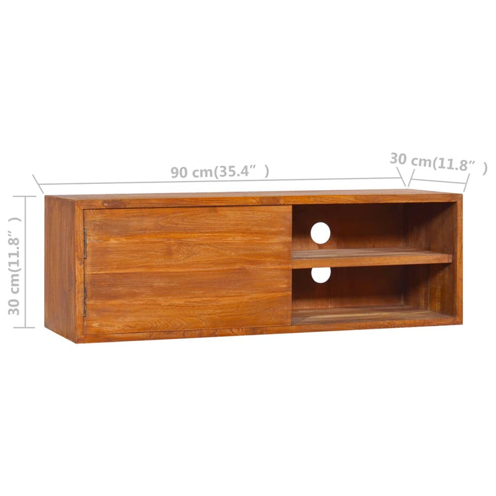 Wand-Tv-Schrank 90X30X Teak Massivholz