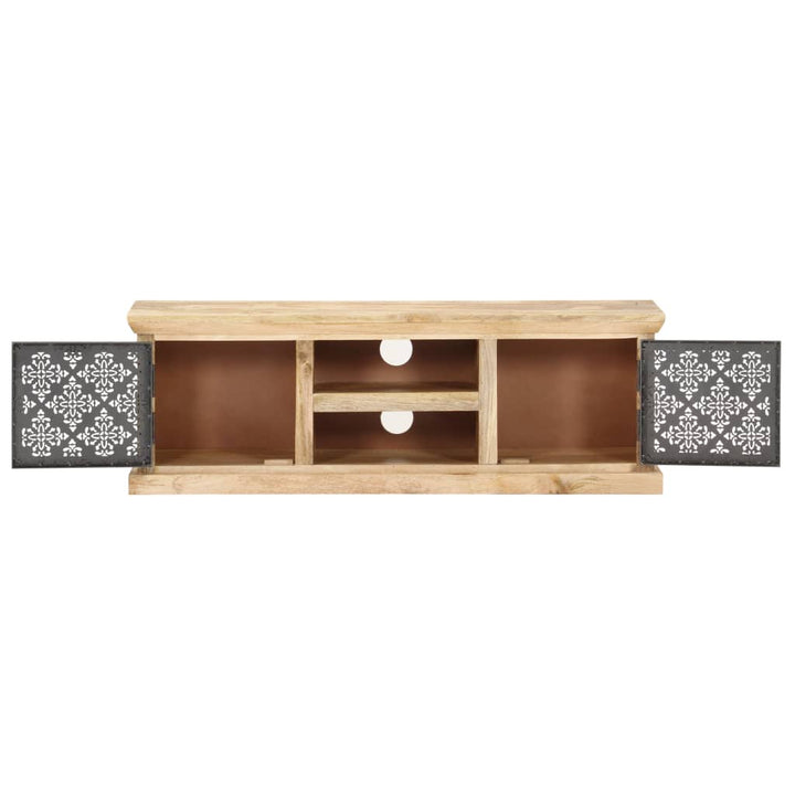 Tv-Schrank Mit Stahltüren 120X30X40 Cm Mango Massivholz