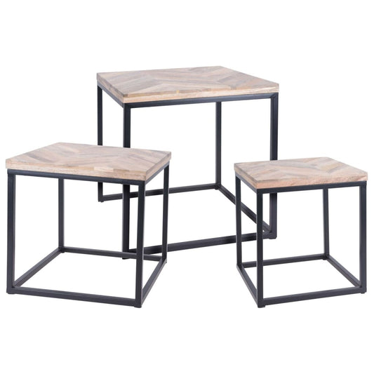 H&S Collection 3-Tlg. Beistelltisch-Set Teak