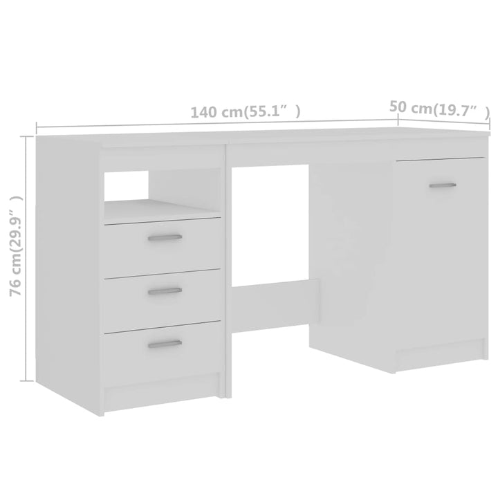 Schreibtisch 140X50X76 Cm Holzwerkstoff