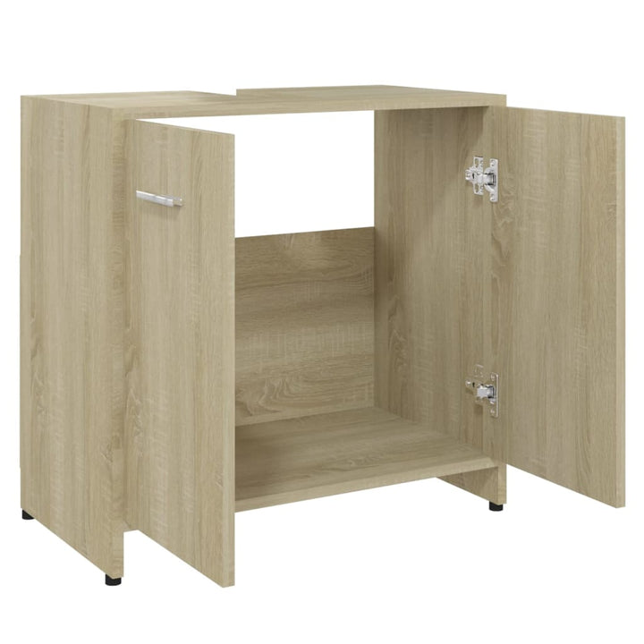 Badezimmerschrank Sonoma-Eiche 60X33X61 Cm Holzwerkstoff