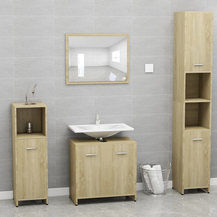 Badezimmerschrank Sonoma-Eiche 60X33X61 Cm Holzwerkstoff