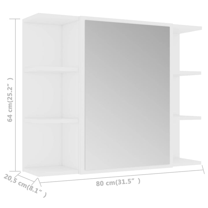 Bad-Spiegelschrank 80X20,5X64 Cm Holzwerkstoff